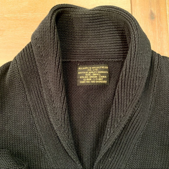 All Saints - Ernst Cardigan - chunky knit sweater Size Small - Navy - Picture 3 of 4